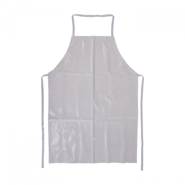 Apron plasticized in white