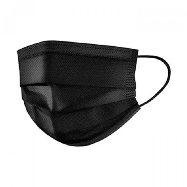 Black disposable medical masks 3 veils