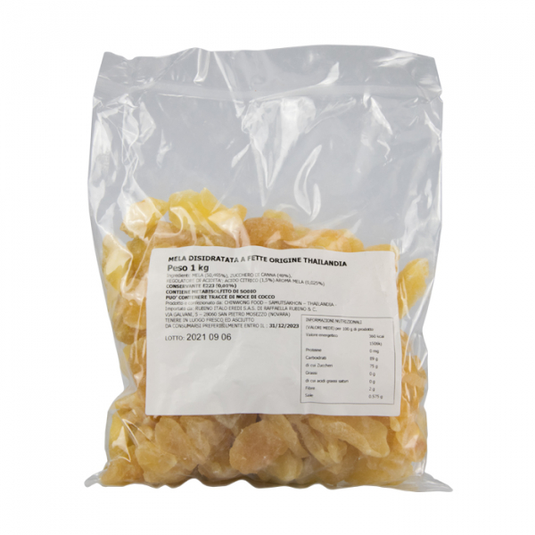 Manzana deshidratada en trozos