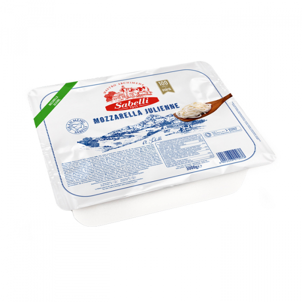 Julienne de mozzarella finement coupée