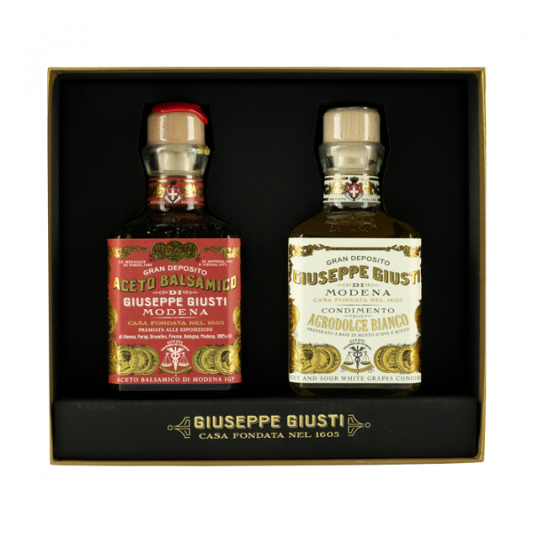 Duet with balsamic vinegar of Modena PGI and sweet and sour sauce