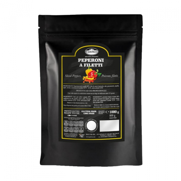 Pimientos rojos y amarillos filetes de aceite